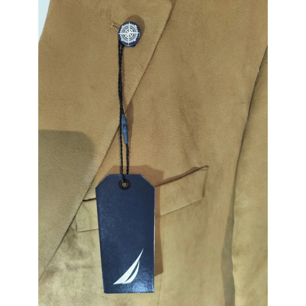 Nautica Branford Faux Suede Camel Sports Coat 2-Button Suit‎ Jacket 42L NWT